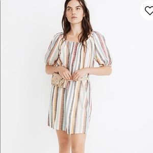 Madewell Puff-Sleeve Trapeze Mini Dress